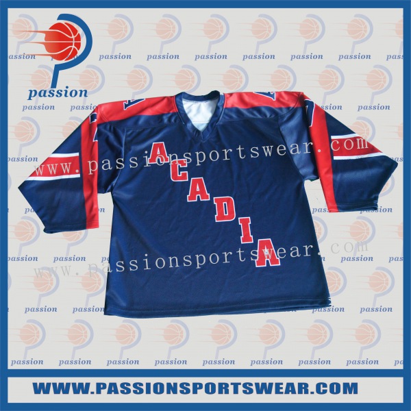 Navy Blue Red Hockey Jerseys