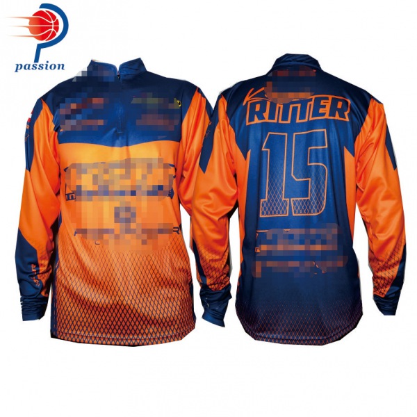 1/4 zipper Long sleeve Bike Polo Shirts