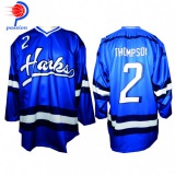 Royal Blue White Ice Hockey Jerseys