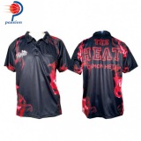 Black Red Fire Heat Polo Shirts