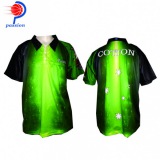 Green Shiny Polo Shirts with stars