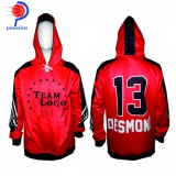 Custom Sublimated Printed Red Hockey Hoodies