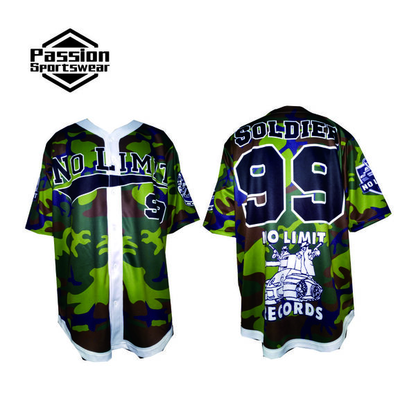 Custom Men's High Quality No Limit #99 Camo Printing Baseball Jerseys For Soldier