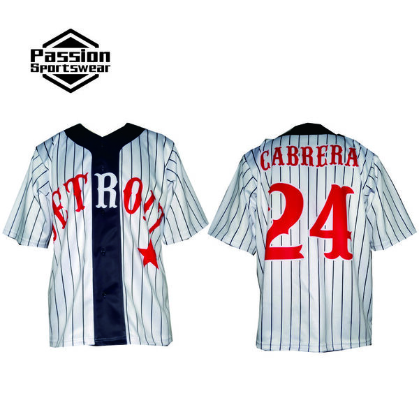 Best Quality Detroit Stripes Baseball Jerseys with Personal Numbers and Names