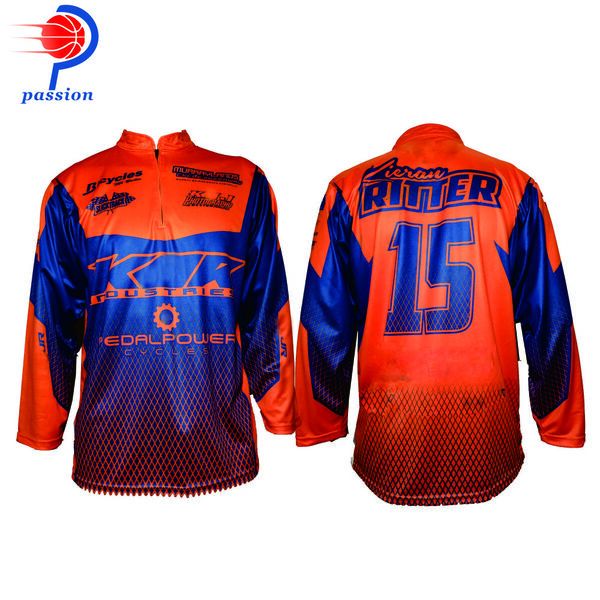 Men's 1/4 Zipper BMX Cycling Shirts for Bike Teams