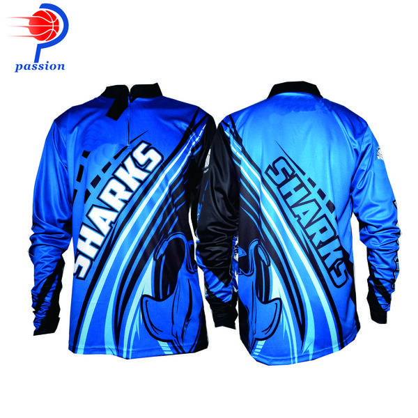 Durable Blue Shark Bike Shirts for BMX Team