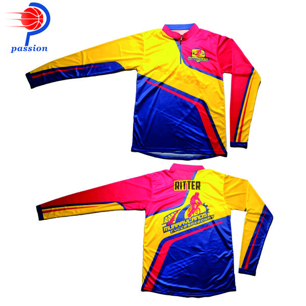 Red Blue Yellow 1/4 Zipper Up BMX Jerseys MOQ 5 pcs With DHL Express Shipping