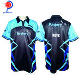 Light Blue Black Men's Custom Teamwear Shooting Archery Shirts