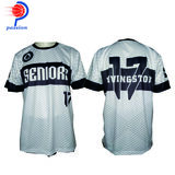 White Senior Team Short Sleeve Softball Jerseys with Crew Neck 