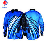 Durable Blue Shark Bike Shirts for BMX Team