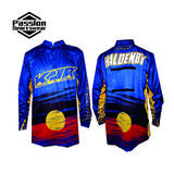 Blue Black Yellow SPF 50+ Long Sleeve BMX Bike Shirts