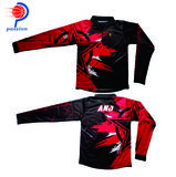 Black Red Youth Long Sleeve Bike Shirts