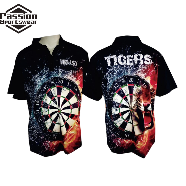 Tigers On Fire Custom Team Dart Polo Shirts