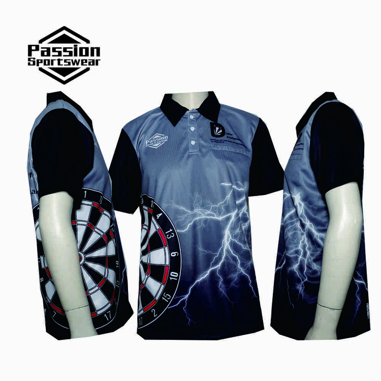 Grey Lightning Dart Polo Shirts