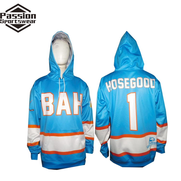 Team Orange White Hockey Hoodies