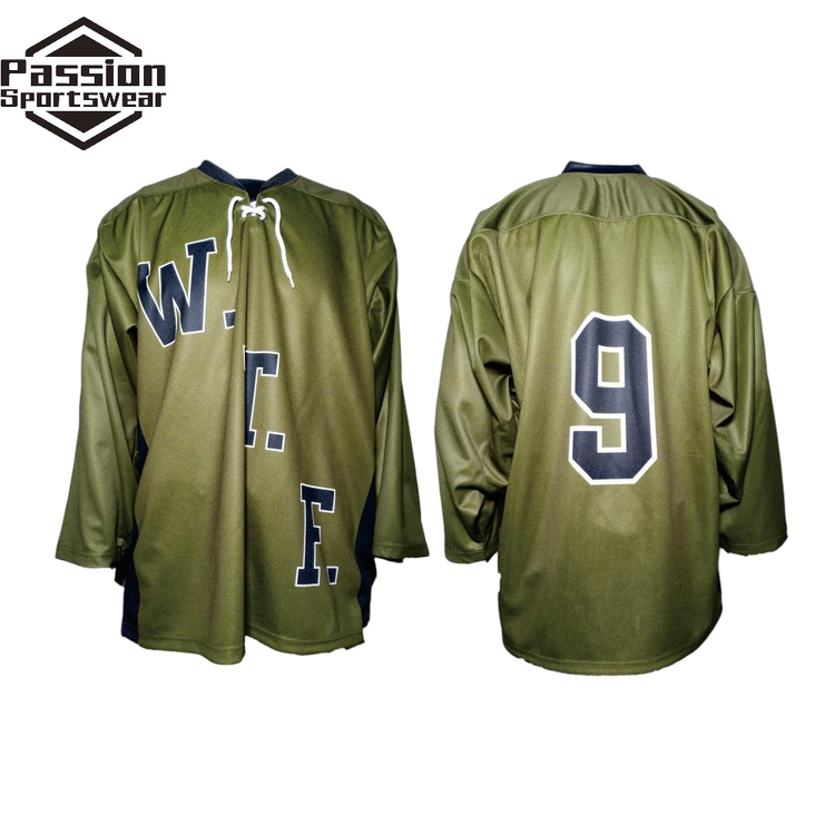 WTF Army Green Black Hockey Jerseys With Matching Socks