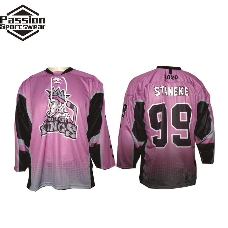 Purple Grey Fading Effact Roller Hockey Jerseys