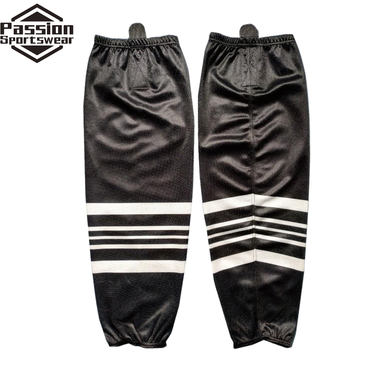 Black White Stripes Hockey Socks